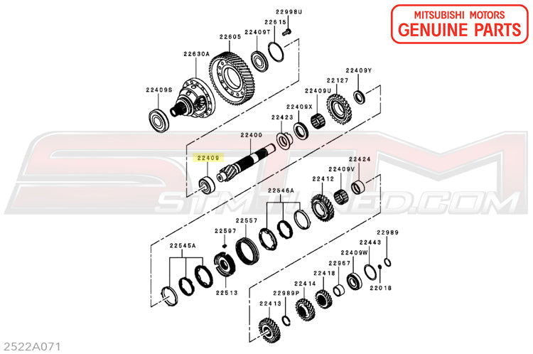 2522A071 Mitsubishi M/T Output Shaft Bearing - Evo X