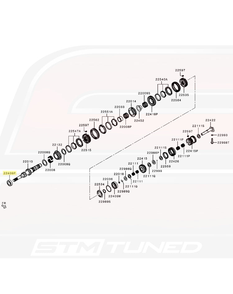 Transmission Output Shaft Bearing for Evo X (2522A073)