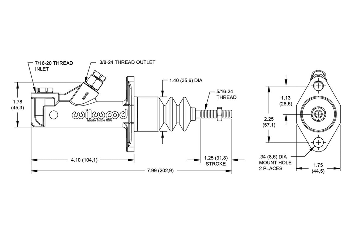Wilwood GS Compact Remote Master Cylinder (260-15089)