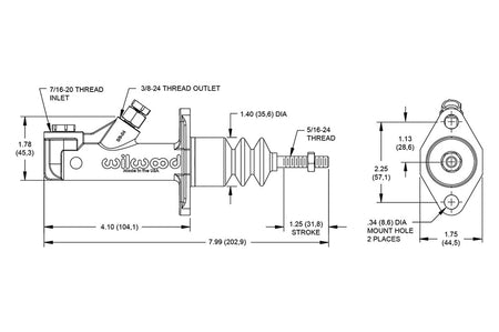 Wilwood GS Compact Remote Master Cylinder (260-15089)