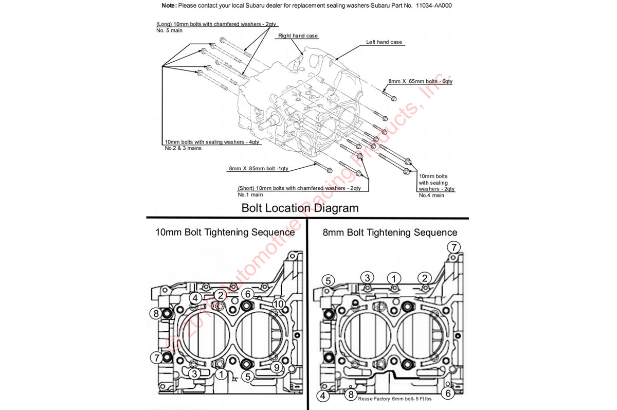 ARP Main Case Bolts for EJ20/EJ25 WRX/STi (260-5401)