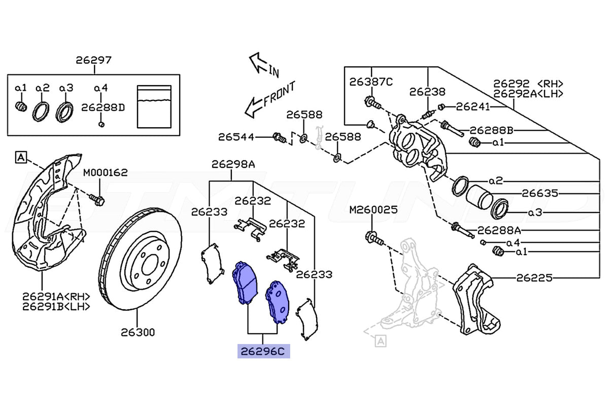 Subaru OEM Front Brake Pads for 2022+ WRX (26296AN020)