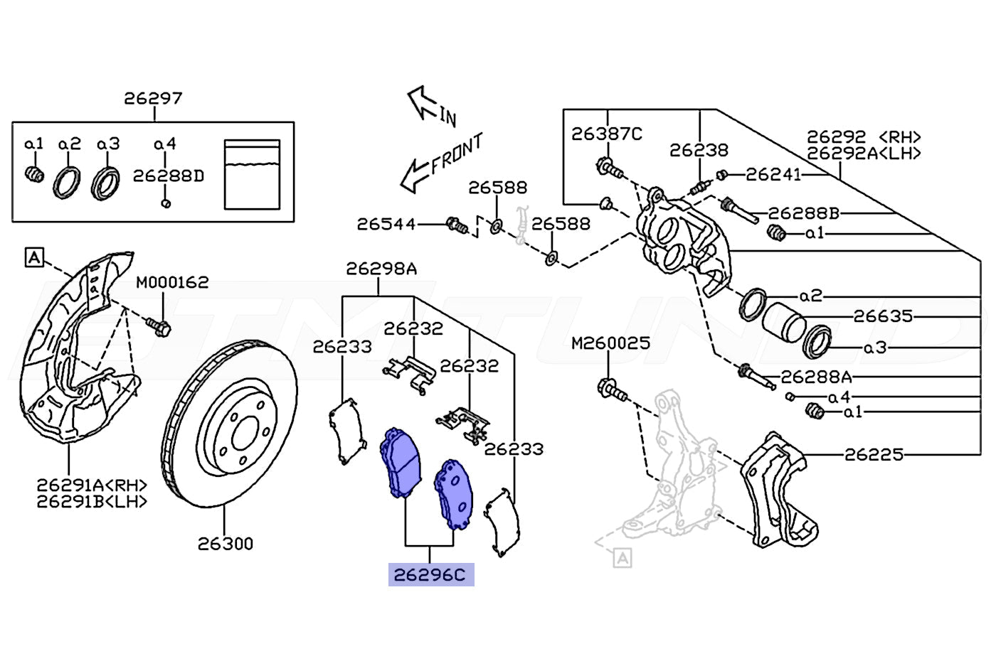 Subaru OEM Front Brake Pads for 2022+ WRX (26296AN020)