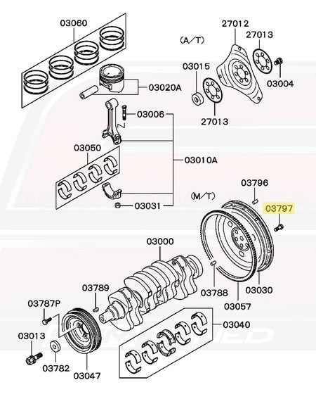 Mitsubishi OEM Flywheel Bolt for 6-Bolt DSM (2795A956)