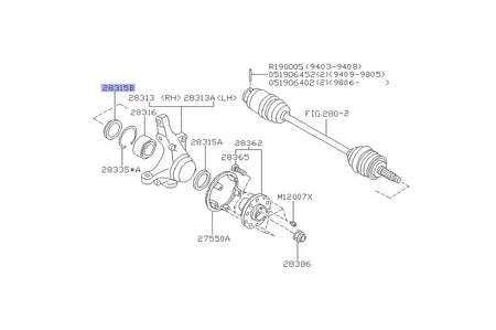 Subaru OEM Wheel Bearing Axle Seal for WRX/STi (28015AA080)