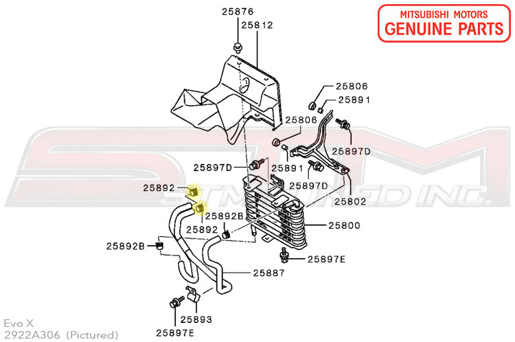 Mitsubishi Transmission Oil Cooler Line Clamps - Evo X