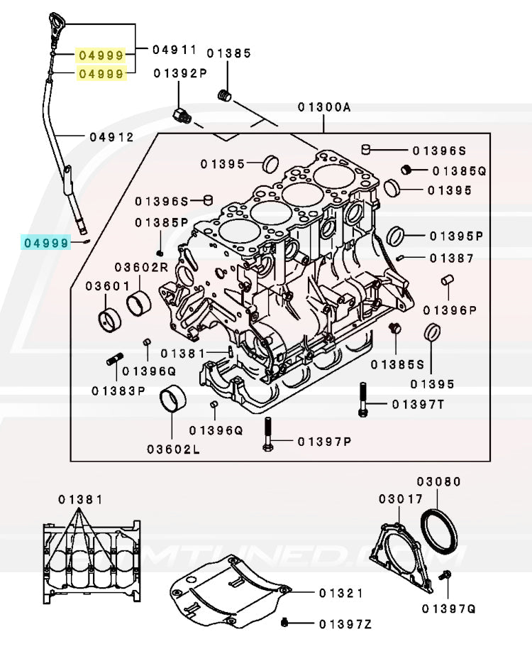 2G DSM Dipstick Oring Diagram