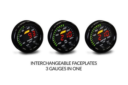 AEM X-Series Water Oil Trans Temperature Gauge (30-0302)