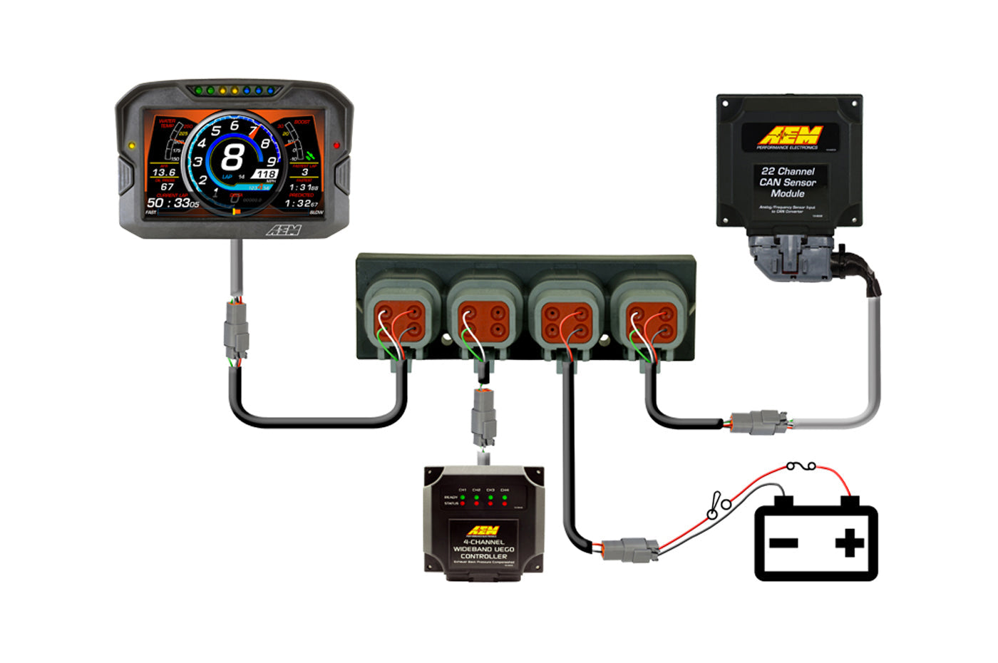 AEM AEMnet 4 Port CAN Hub (30-2225)