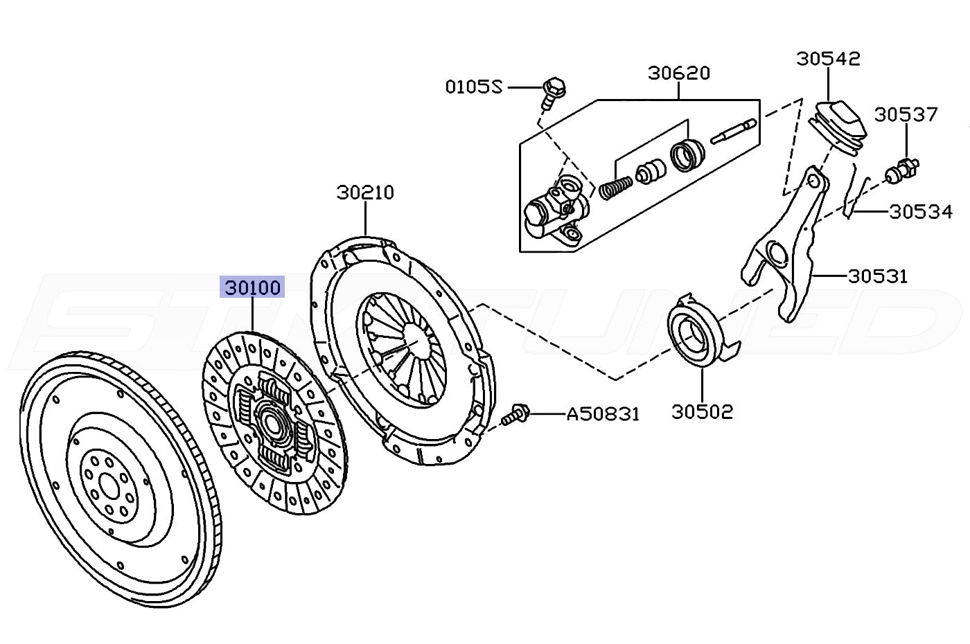 Subaru OEM Clutch Disc for 2018-2022+ WRX (30100AB030)