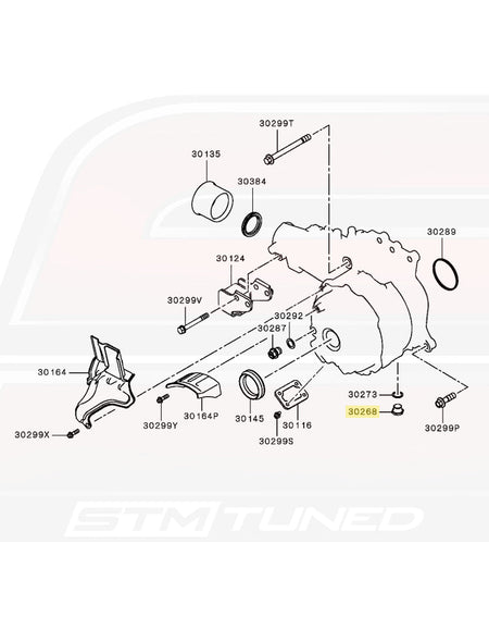 3200A142 OEM Evo X Magnetic Transfer Case Drain Plug Diagram