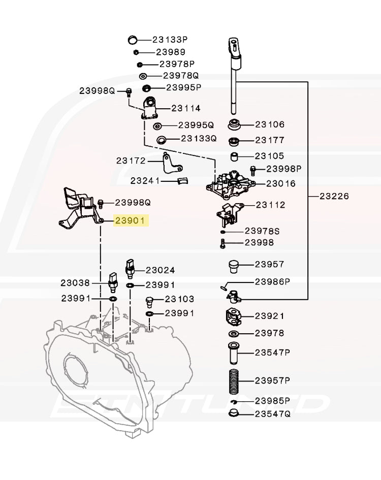 Mitsubishi OEM Shifter Cable Bracket for Late 2008+ Evo X (3265A016)