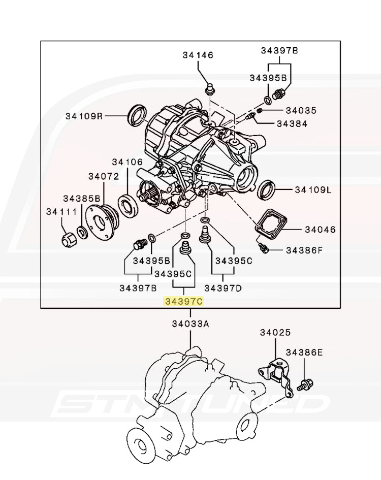3713A013 OEM Evo X Magnetic Rear Diff Drain Plug