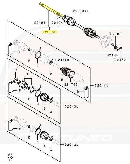Mitsubishi OEM Axle Shaft Front Inner LH for Evo X (3815A209)
