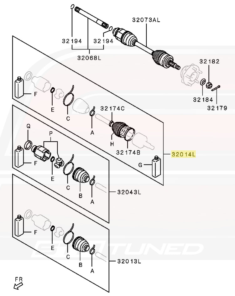 3817A134 Boot Repair Kit for LH Cotter-Pin Style 2008-2010 Front Axle