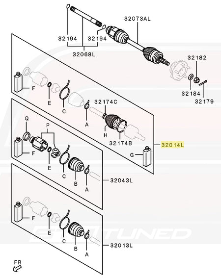 3817A134 Boot Repair Kit for LH Cotter-Pin Style 2008-2010 Front Axle