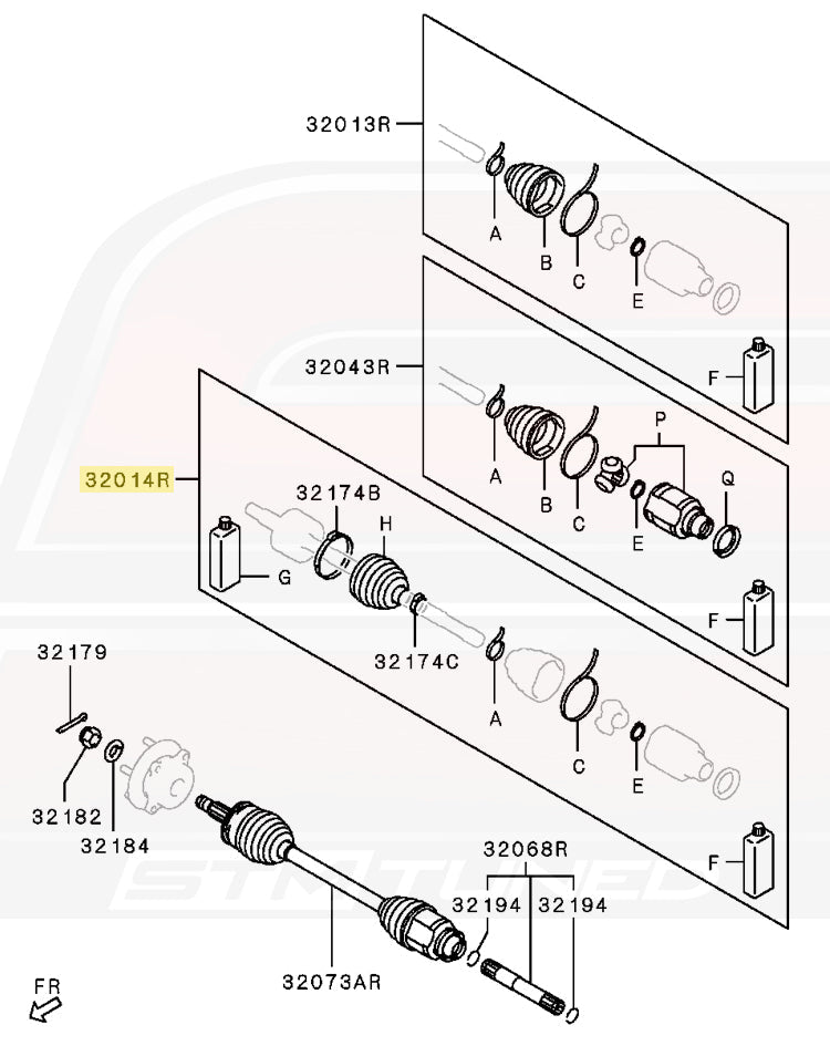 3817A134 Boot Repair Kit for RH Cotter-Pin Style 2008-2010 Front Axle