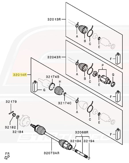 3817A134 Boot Repair Kit for RH Cotter-Pin Style 2008-2010 Front Axle