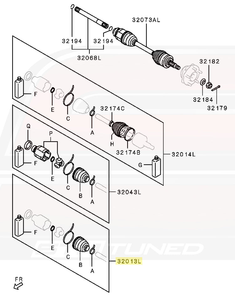 2008-2010 Cotter-Pin Style Axle LH