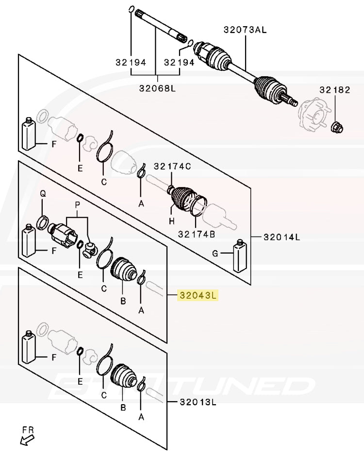 Evo X 2010-2015 Solid Style Axle LH