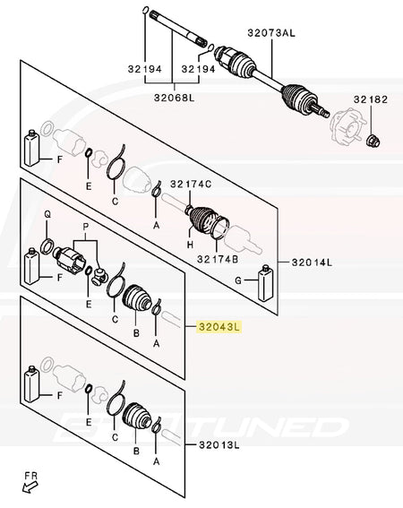 Evo X 2010-2015 Solid Style Axle LH