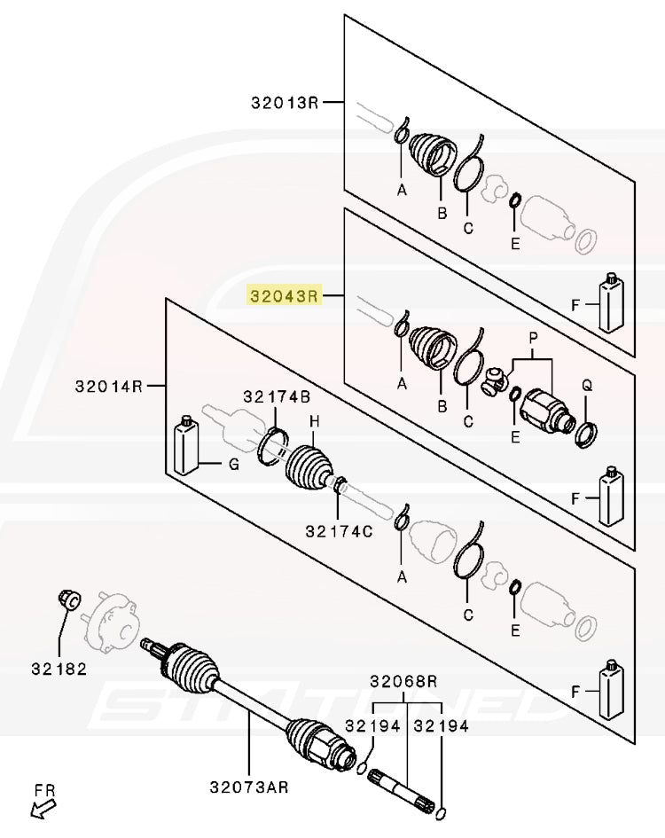 Evo X 2010-2015 Solid Style Axle RH