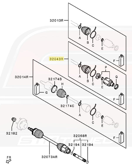 Evo X 2010-2015 Solid Style Axle RH