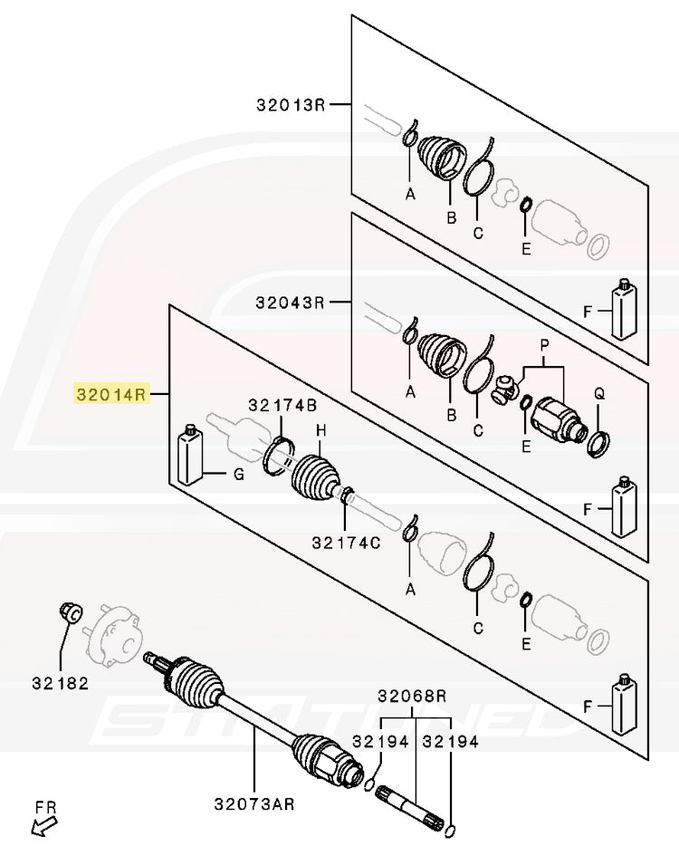 3817A182 Boot Repair Kit for RH Solid Style 2010-2015 Front Axle