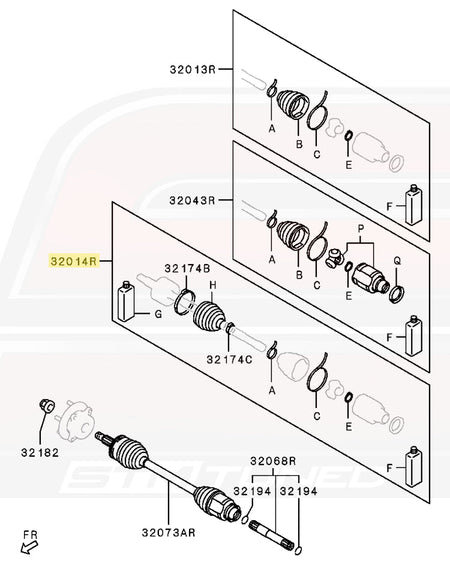 3817A182 Boot Repair Kit for RH Solid Style 2010-2015 Front Axle