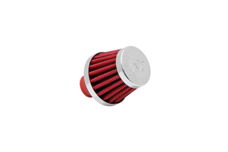 K&N Breather (62-1600RD) 3/8" Rubber Flange / Red Filter / Chrome Top