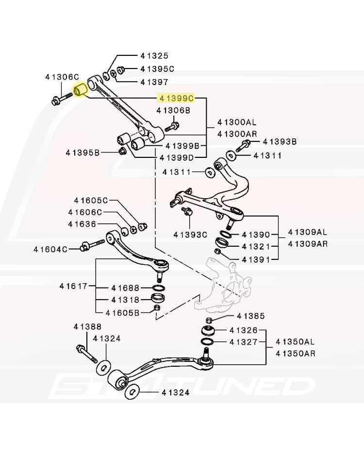 4113A063 OEM Evo 7/8/9 Rear Lower Arm Outer Bushing Diagram