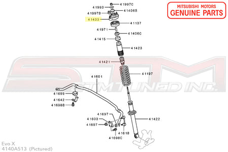 4140A513 Mitsubishi Rear Suspension Shock Absorber Insulator - Evo 7/8/9/X