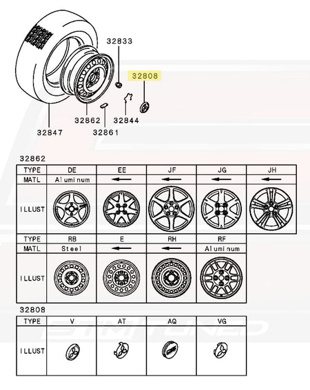 Mitsubishi OEM Wheel Center Cap for Evo 8 Enkei (4252A014)