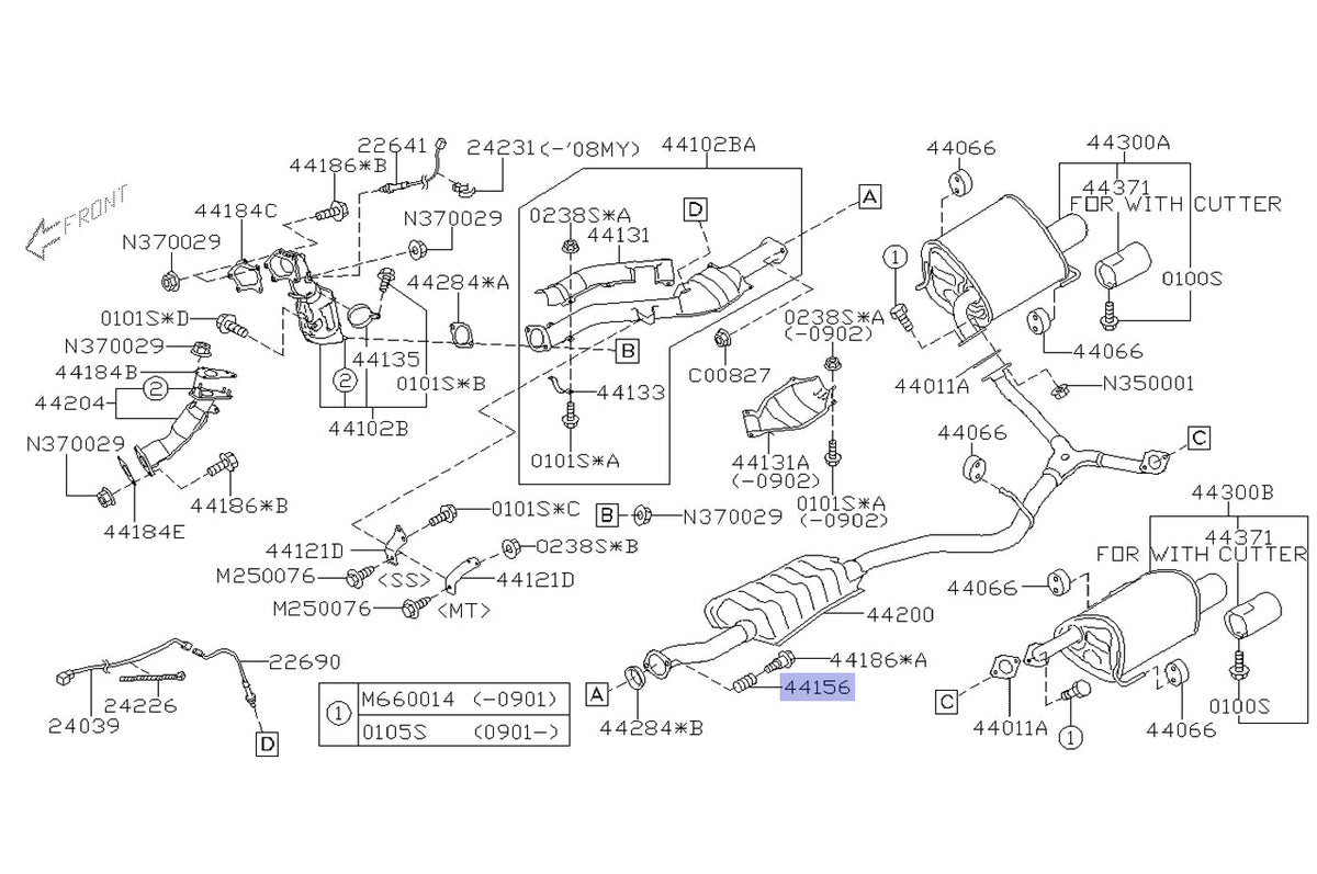 Subaru OEM Exhaust Bolt Spring (44044AA010)
