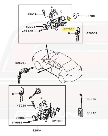 Mitsubishi OEM Keyless Ignition Cap Base for Evo X (4408A167)