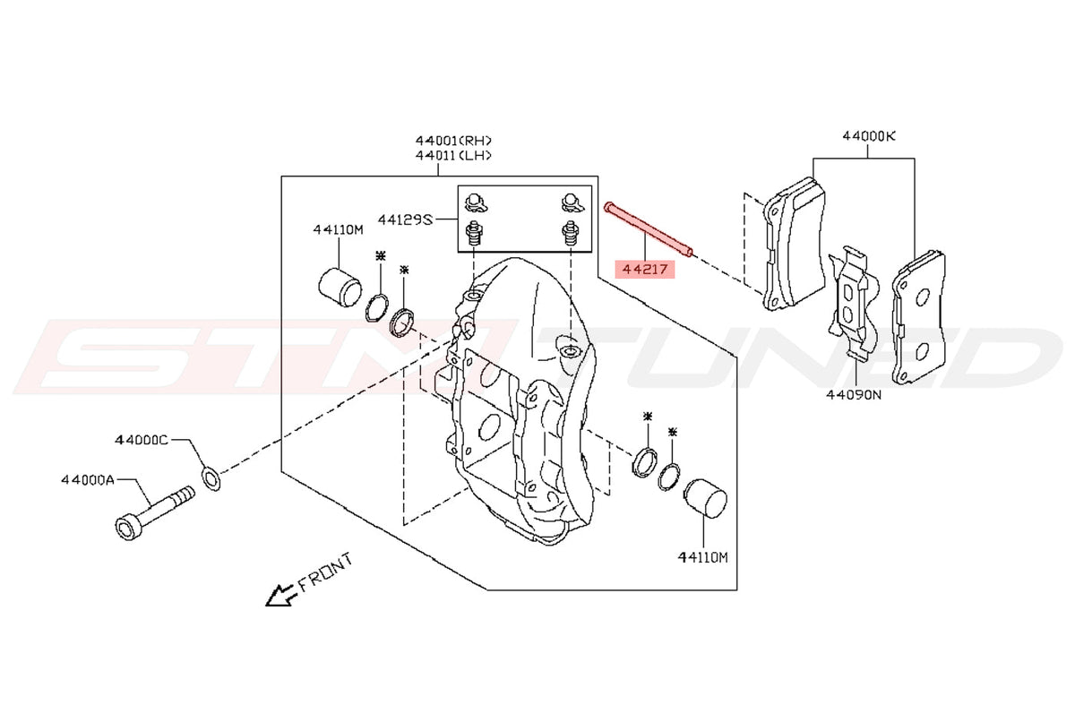 R35 GTR Rear Caliper DIagram