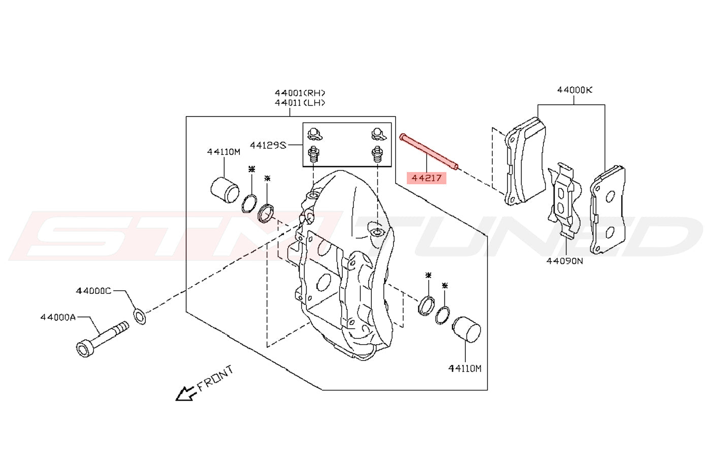 R35 GTR Rear Caliper DIagram