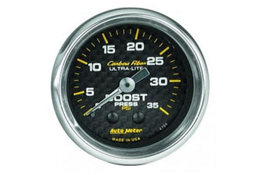 Boost: 0 to 35 PSI - Carbon Fiber Mechanical Gauge (2 1/16")