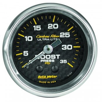 Boost: 0 to 35 PSI - Carbon Fiber Mechanical Gauge (2 1/16")