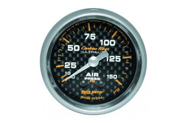 Air Pressure: 0-150 PSI - Carbon Fiber Mechanical Gauge (2 1/16") 