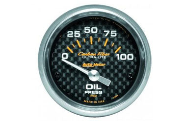 Oil Pressure: 0-100 PSI - Carbon Fiber Air-Core Gauge (2 1/16")