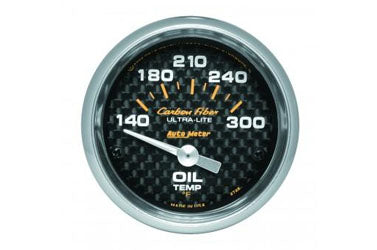 Oil Temperature: 140-300°F - Carbon Fiber Air-Core Gauge (2 1/16") 