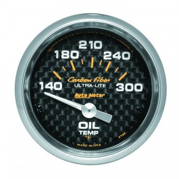 Oil Temperature: 140-300°F - Carbon Fiber Air-Core Gauge (2 1/16")