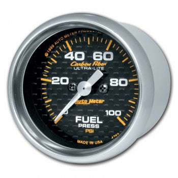 Fuel Pressure: 0-100 PSI - Carbon Fiber Stepper Motor Gauge (2 1/16")