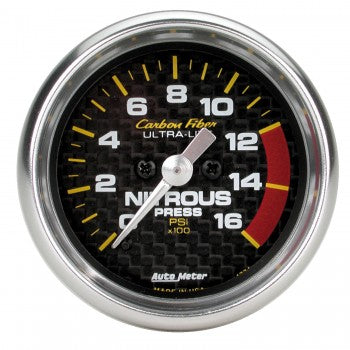 Nitrous Pressure: 0 - 1600PSI - Carbon Fiber Stepper Motor Gauge (2 1/16")