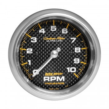 Tachometer: 0-10,000 RPM - Carbon Fiber In-Dash Gauge (3 3/8")