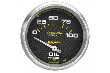 Oil Pressure: 0-100 PSI - Carbon Fiber Air-Core Gauge (2 5/8") 