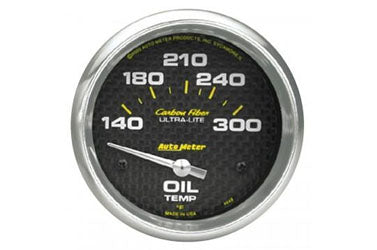 Oil Temperature: 140-300°F - Carbon Fiber Air-Core Gauge (2 5/8") 