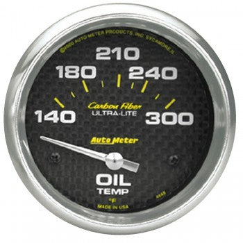 Oil Temperature: 140-300°F - Carbon Fiber Air-Core Gauge (2 5/8")