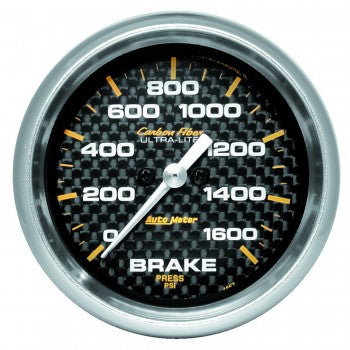 Brake Pressure: 0-1600 PSI - Carbon Fiber Stepper Motor Gauge (2 5/8")